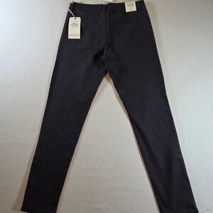 American Bazi Ankle Pants Women 7 Black Boyfriend Low Rise Moto Ankle Zip